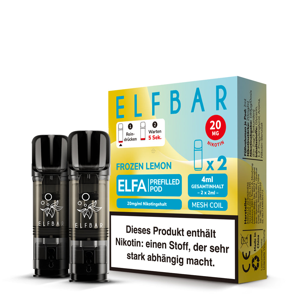 Elfbar Prefilled Pod ELFA Frozen Lemon 20mg Nikotin 600