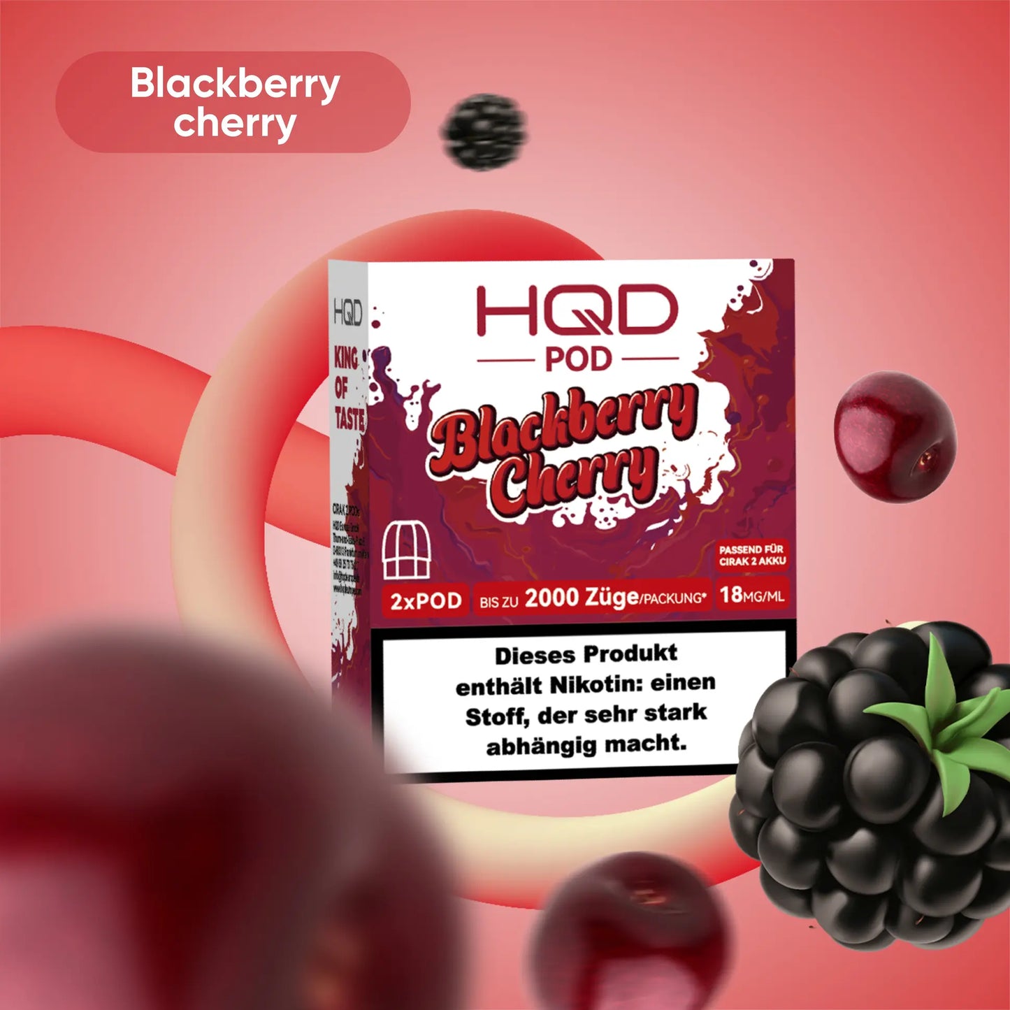 HQD Cirak 2 Pod Blackberry Cherry 18mg Nikotin 1200