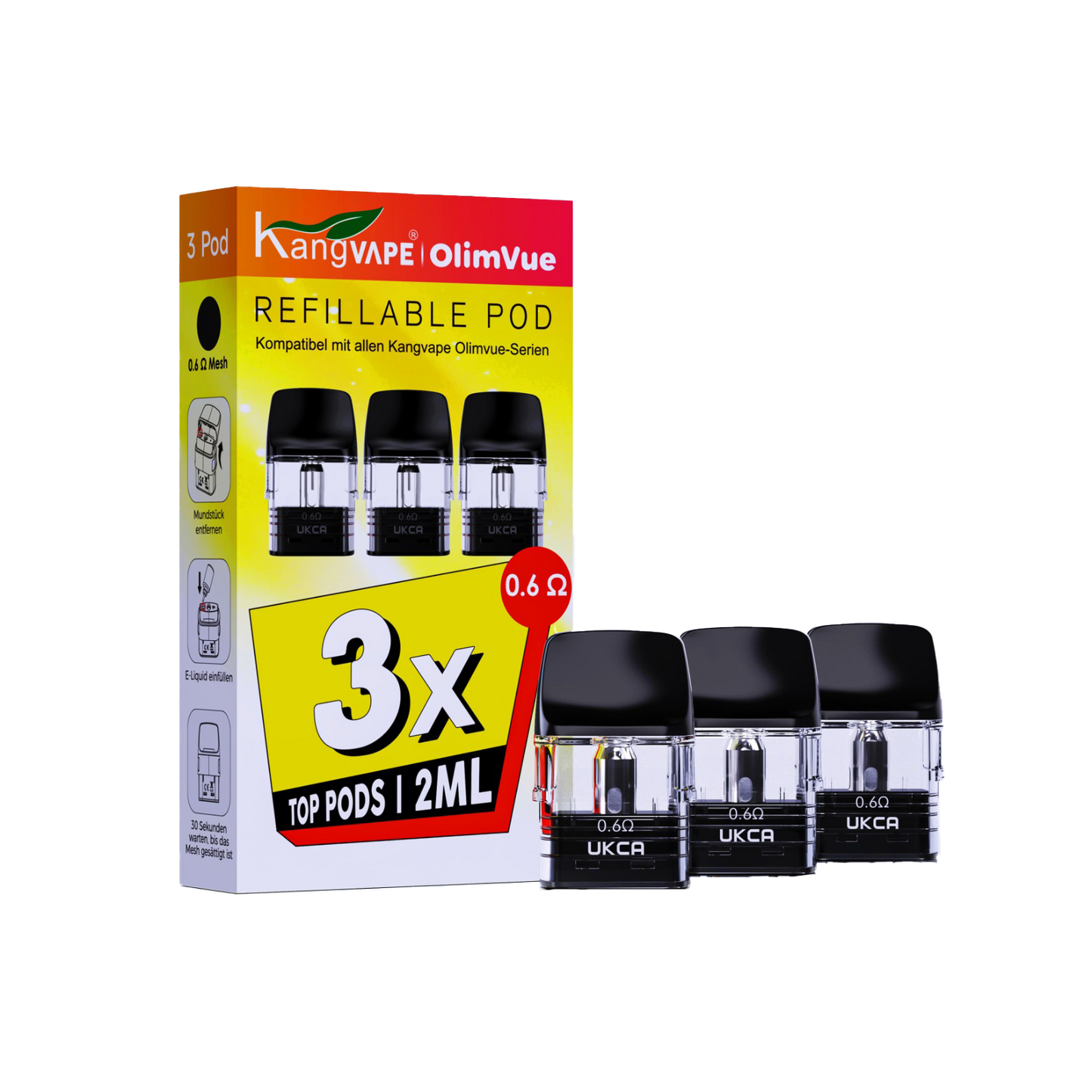 Kangvape Olimvue Refillable Pod 3er Pack 2ml 0.6