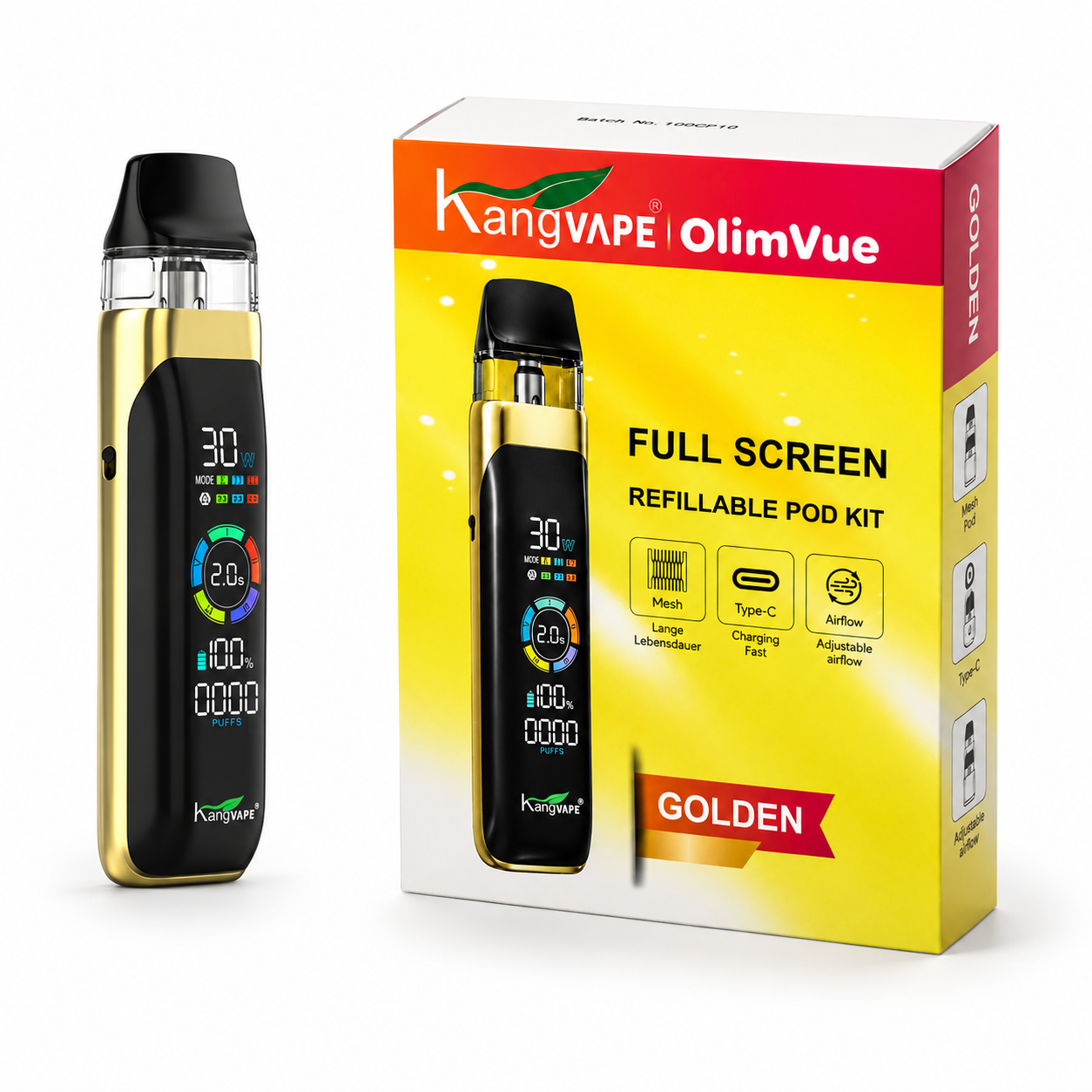 Kangvape Olimvue Refillable Pod Kit Golden - Jetzt kaufen | Maos Shop ...