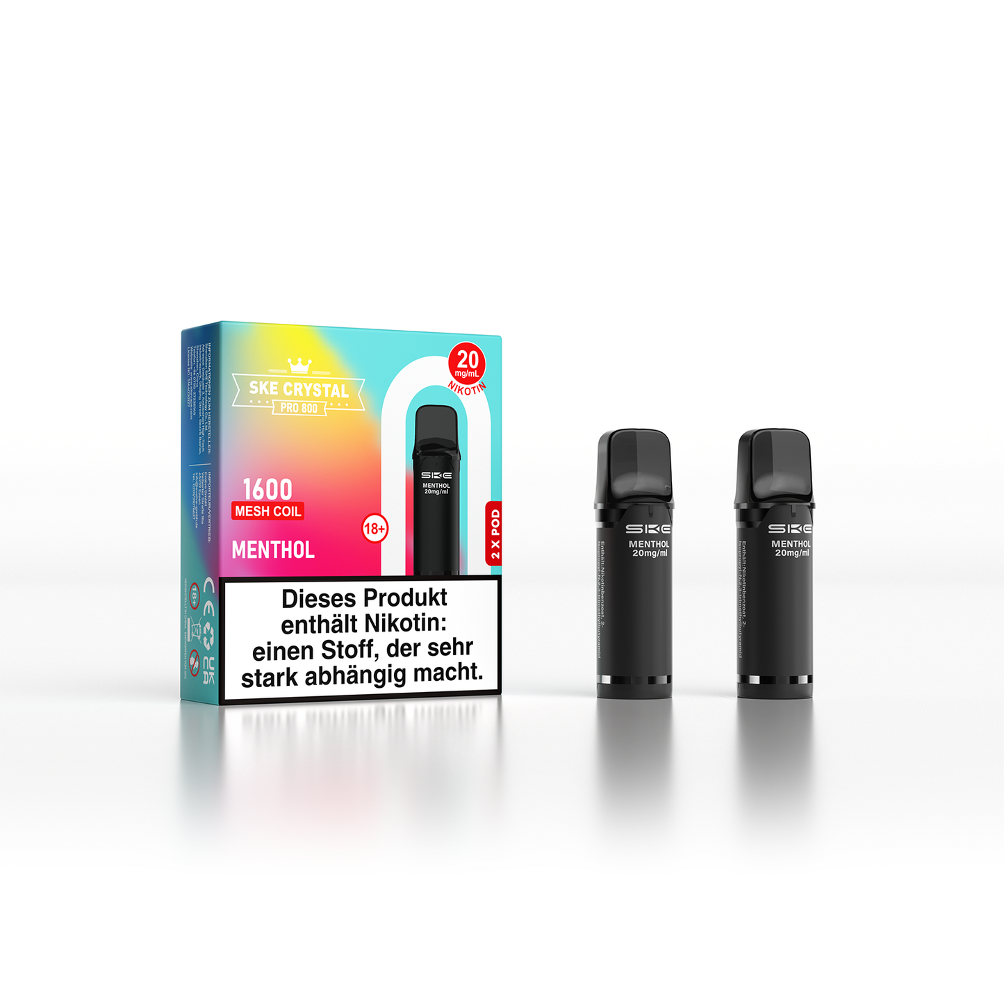 SKE Crystal 800 Pro Pod 2er Pack 20mg Nikotin Menthol
