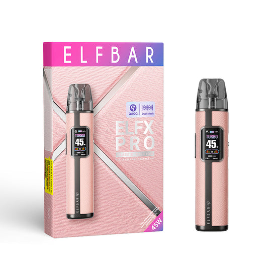 Elfbar ELFX PRO Classic Edition Refillable Dual Mesh Pod Kit PINK 1×2 (0.6O/ 0.8O)