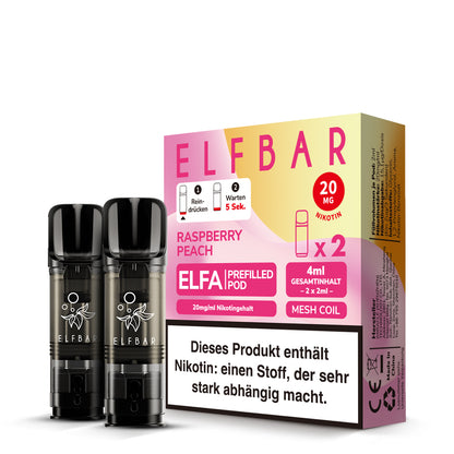 Elfbar Prefilled Pod ELFA Raspberry Peach 20mg Nikotin 600