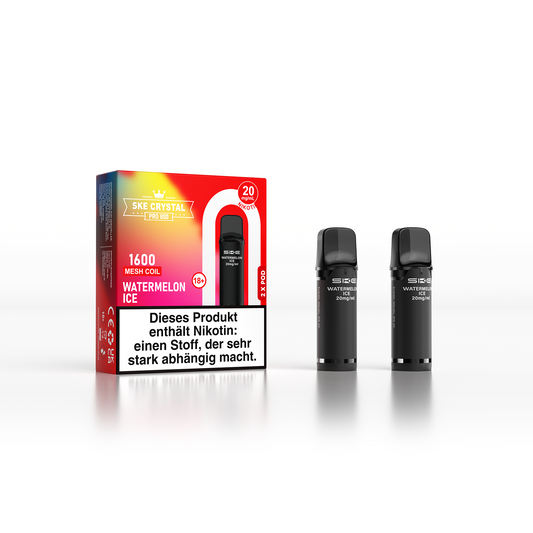 SKE Crystal 800 Pro Pod 2er Pack 20mg Nikotin Watermelon Ice