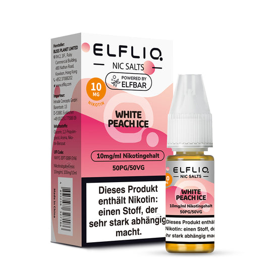 Elfbar ELFLIQ 10mg/ml Nikotinsalz Liquid White Peach Ice